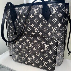 Louis Vuitton Monogram Jacquard Denim Neverfull MM w/ Pouch